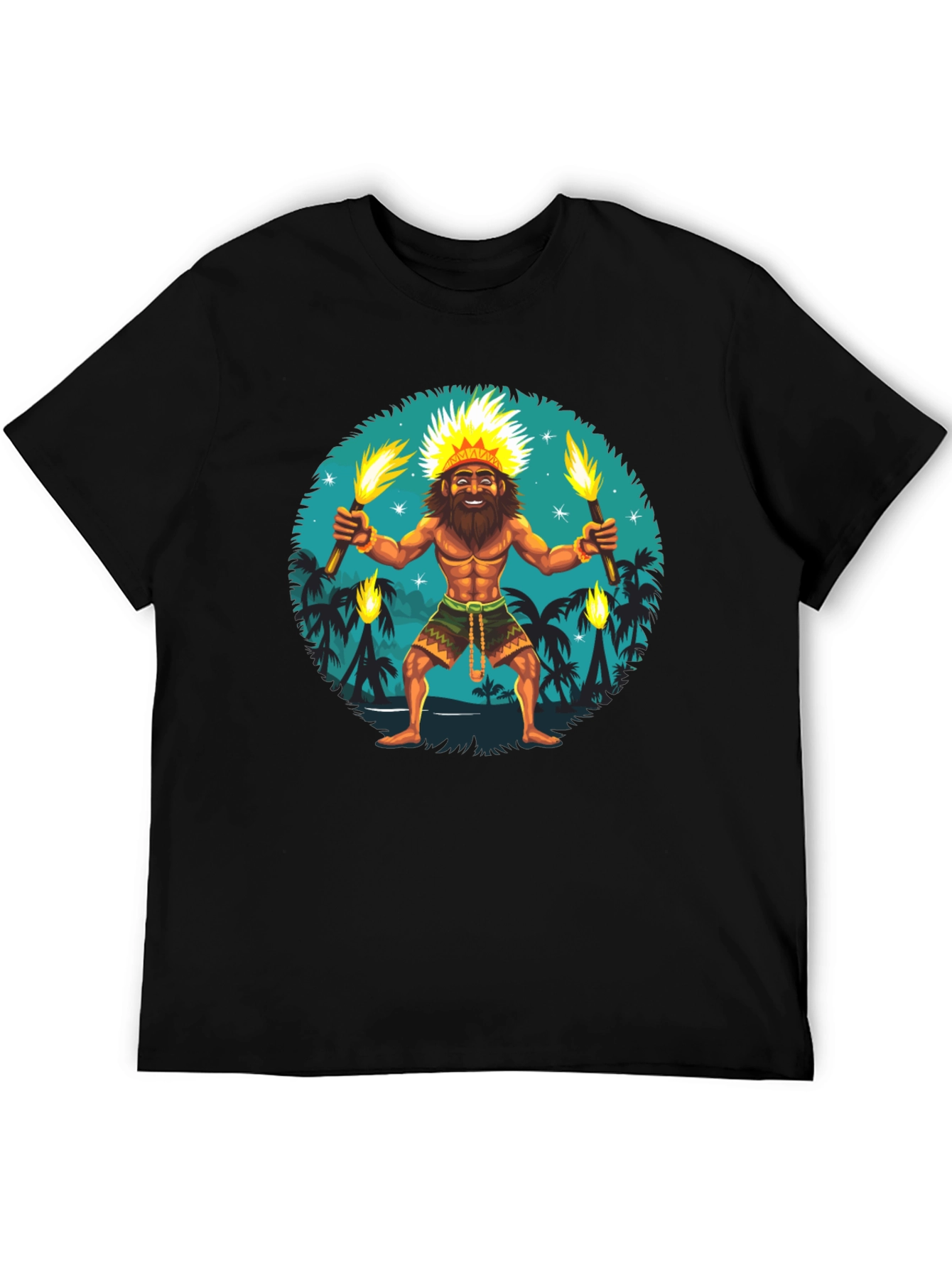 Island King T-Shirt: Tropical Torchbearer Design