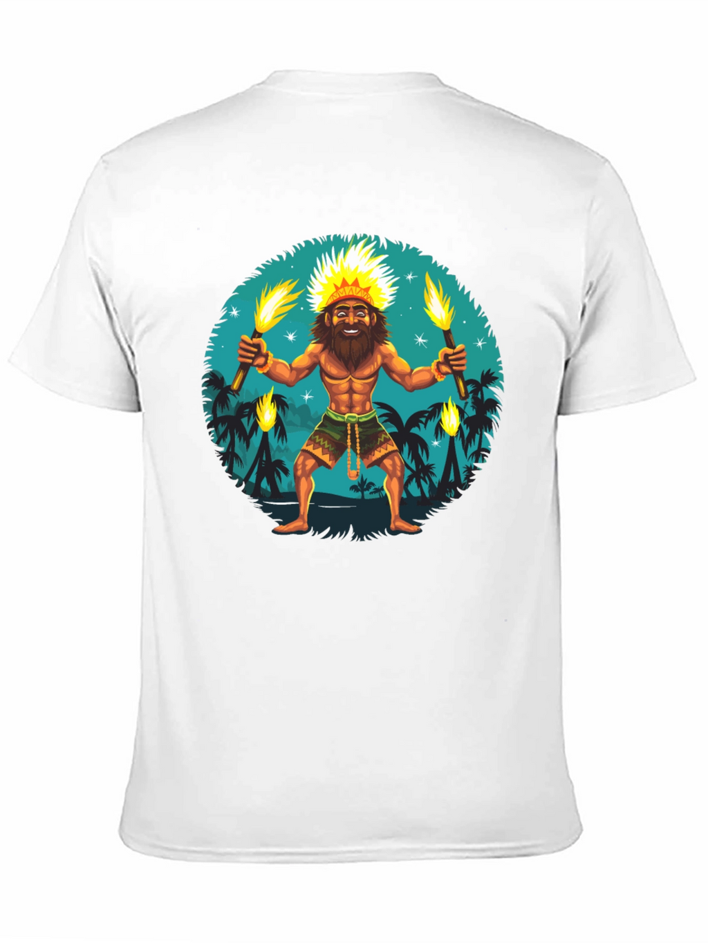 Island King T-Shirt: Tropical Torchbearer Design