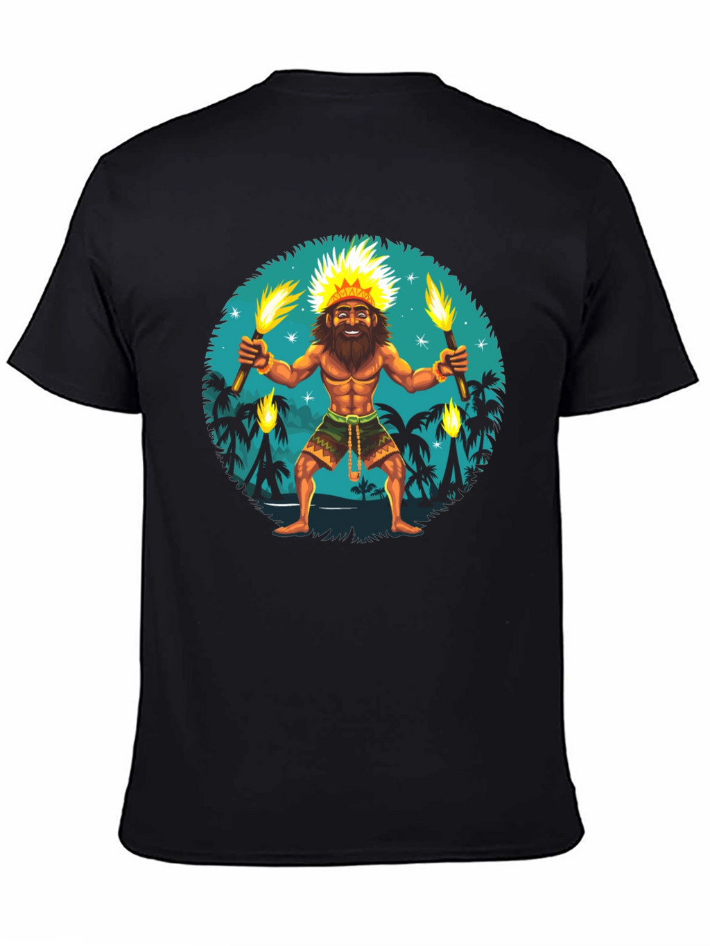 Island King T-Shirt: Tropical Torchbearer Design