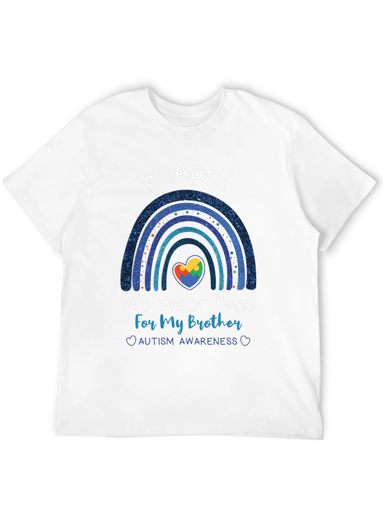Autism Awareness Brother Blue Rainbow T-Shirt