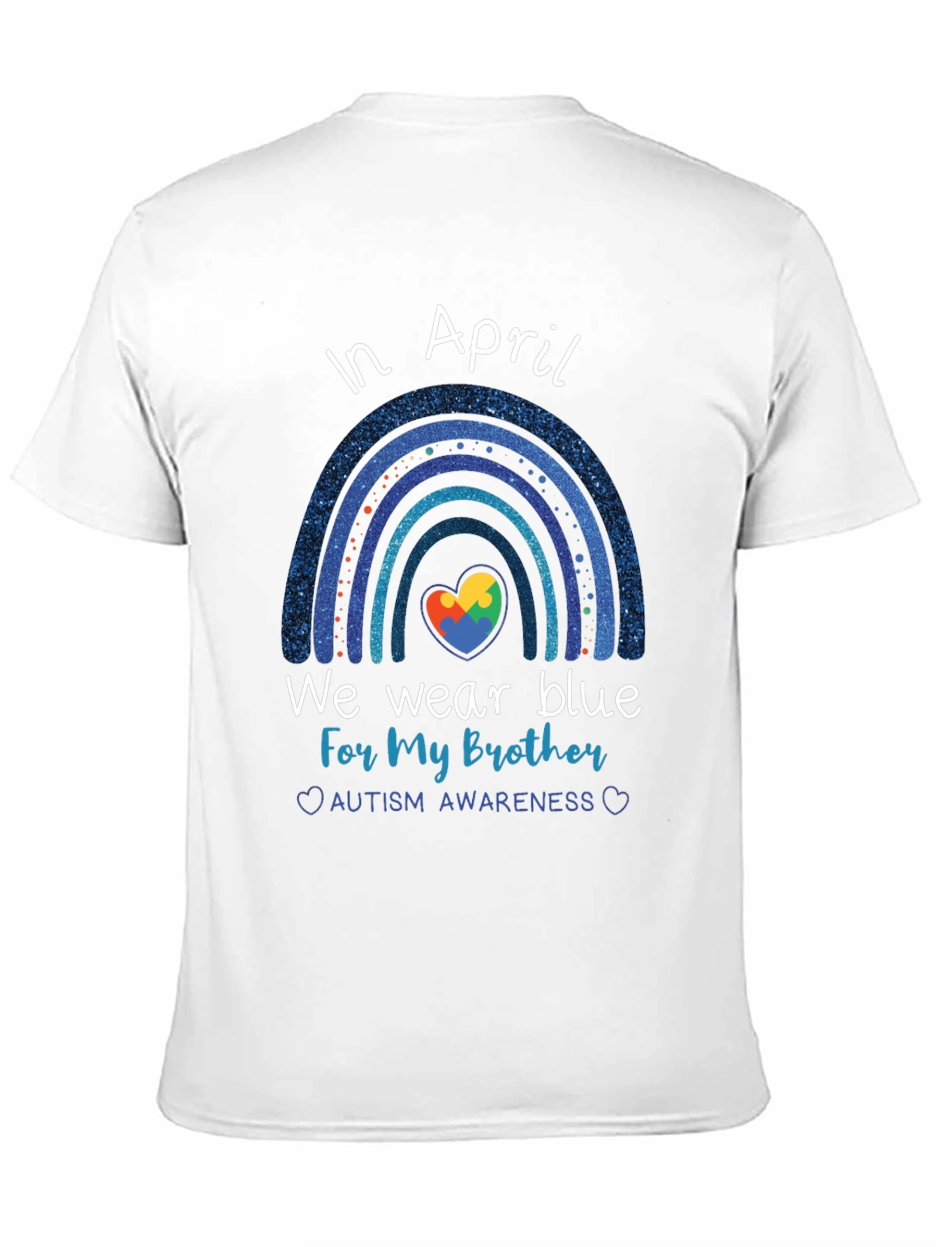 Autism Awareness Brother Blue Rainbow T-Shirt