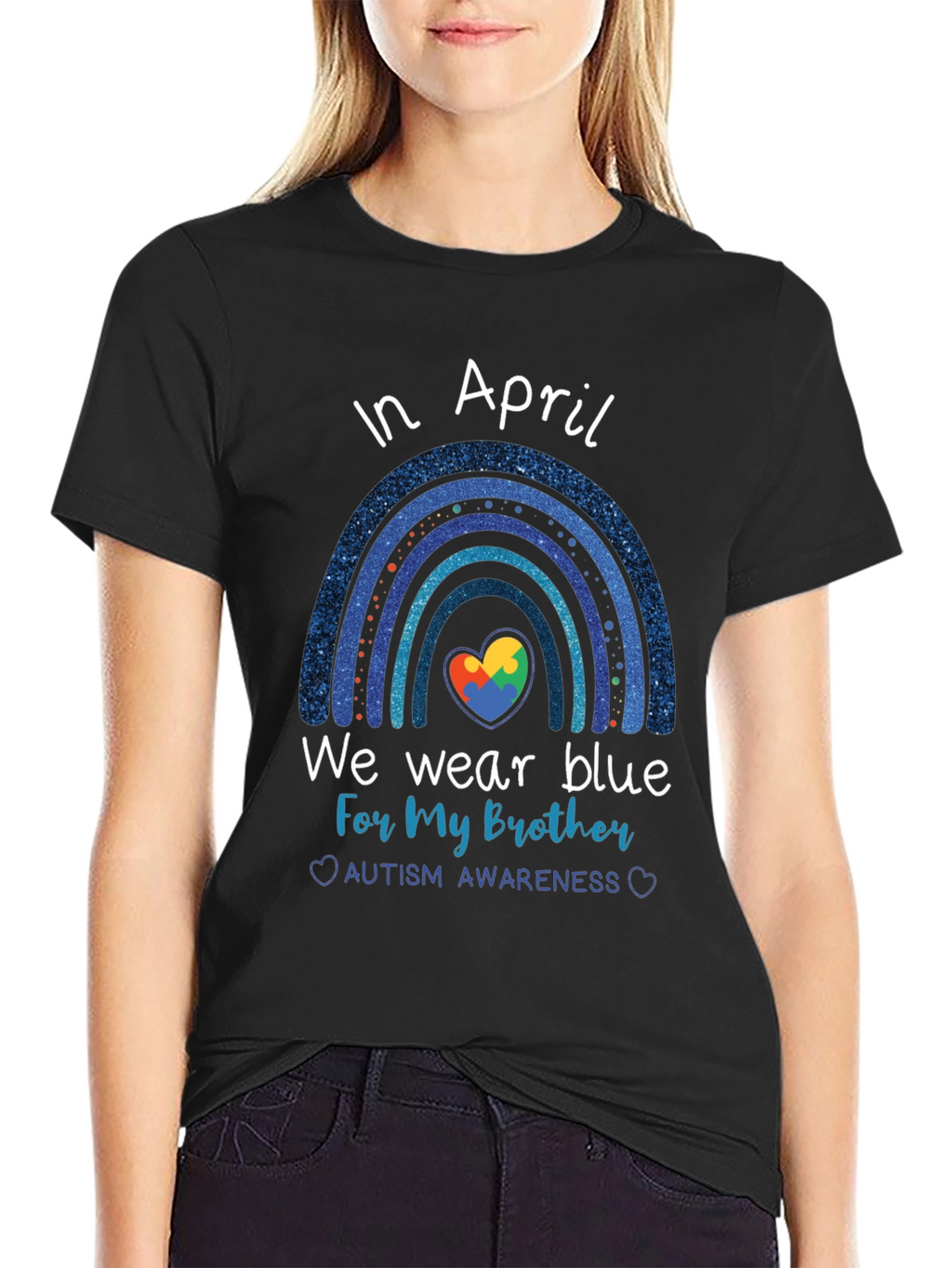 Autism Awareness Brother Blue Rainbow T-Shirt