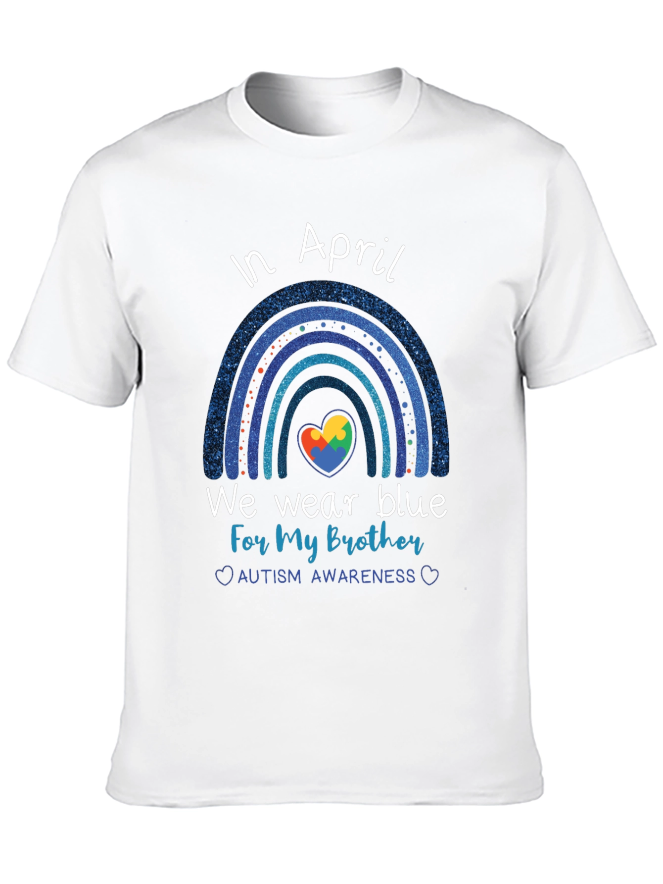 Autism Awareness Brother Blue Rainbow T-Shirt