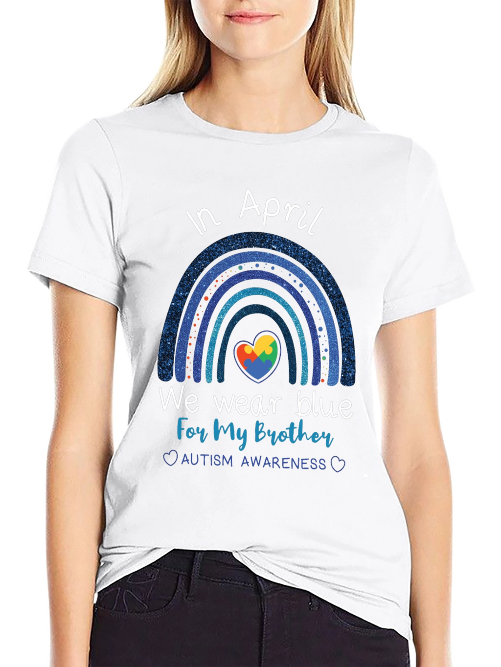 Autism Awareness Brother Blue Rainbow T-Shirt
