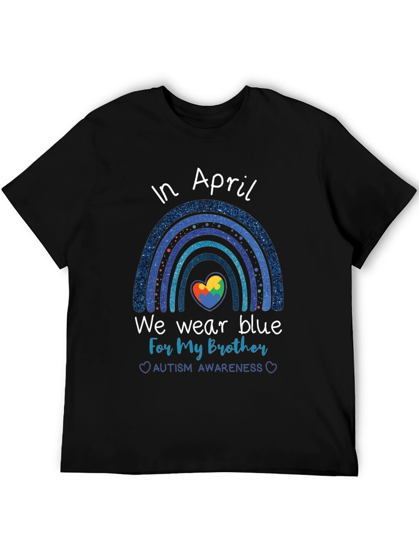 Autism Awareness Brother Blue Rainbow T-Shirt