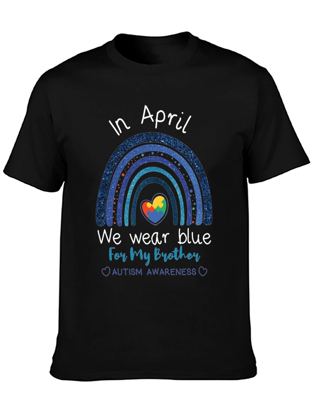 Autism Awareness Brother Blue Rainbow T-Shirt