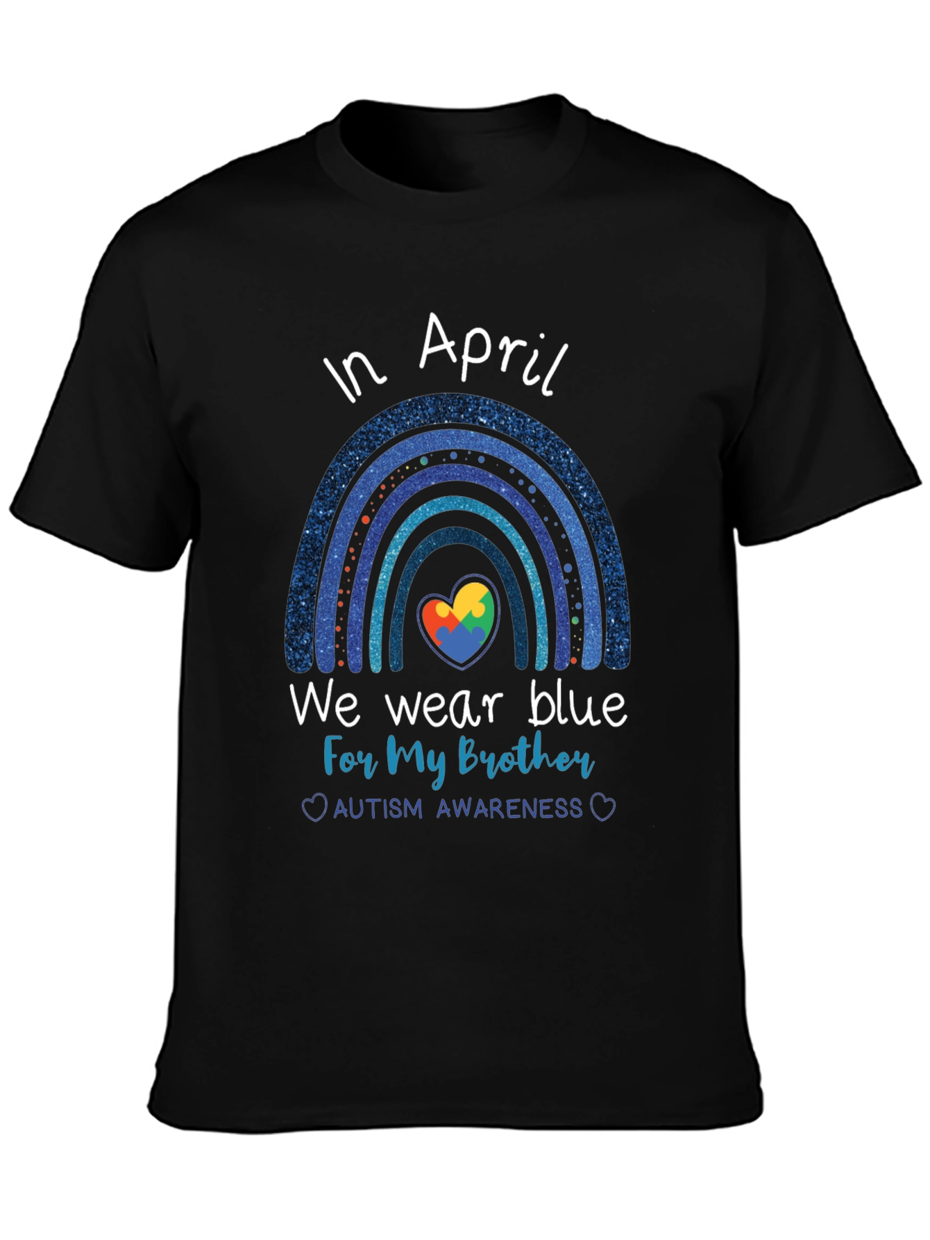 Autism Awareness Brother Blue Rainbow T-Shirt