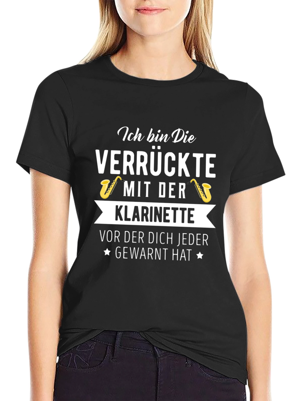 Crazy Clarinet Player T-Shirt - German Text