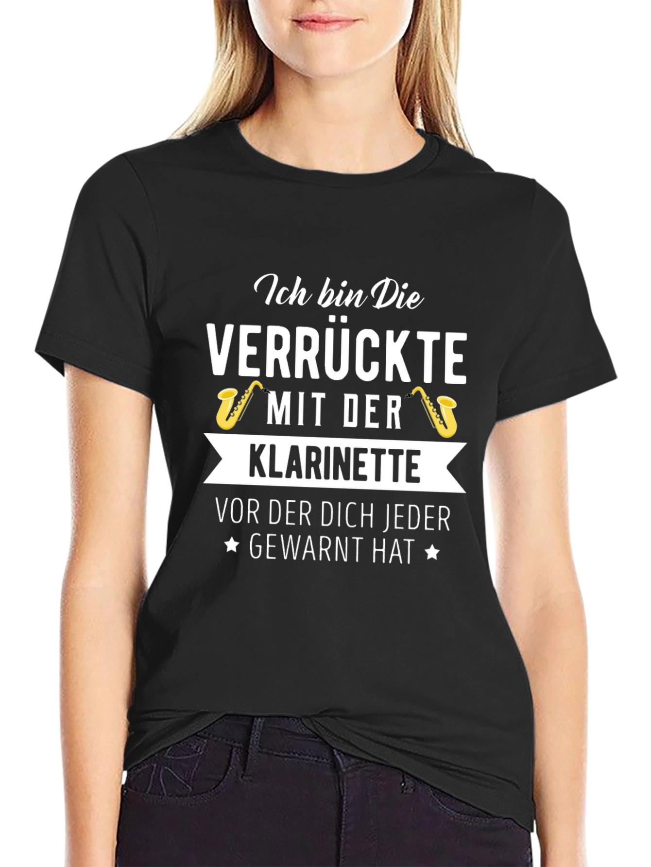 Crazy Clarinet Player T-Shirt - German Text