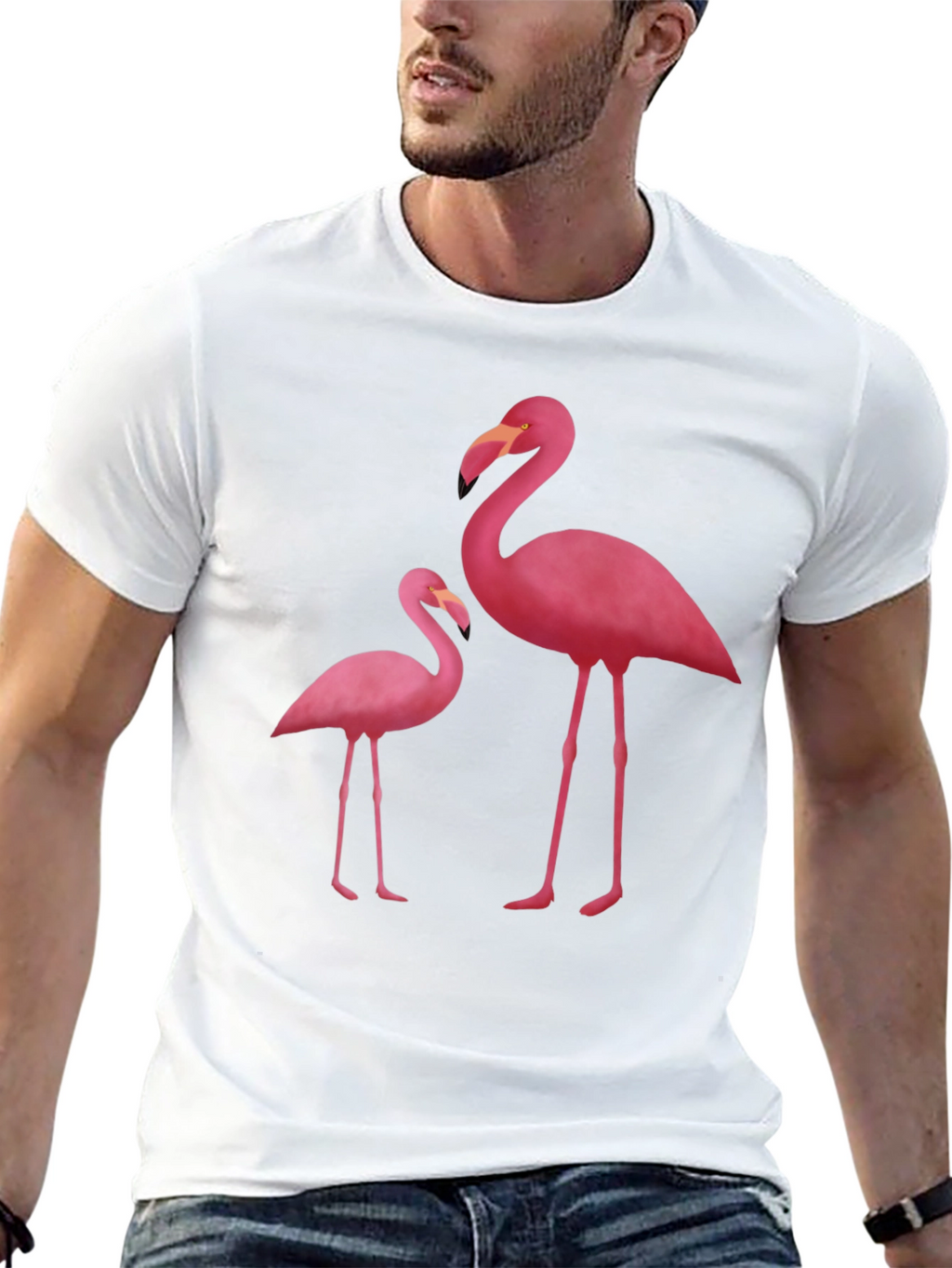 Flamingo Graphic Tee - Black Cotton Blend