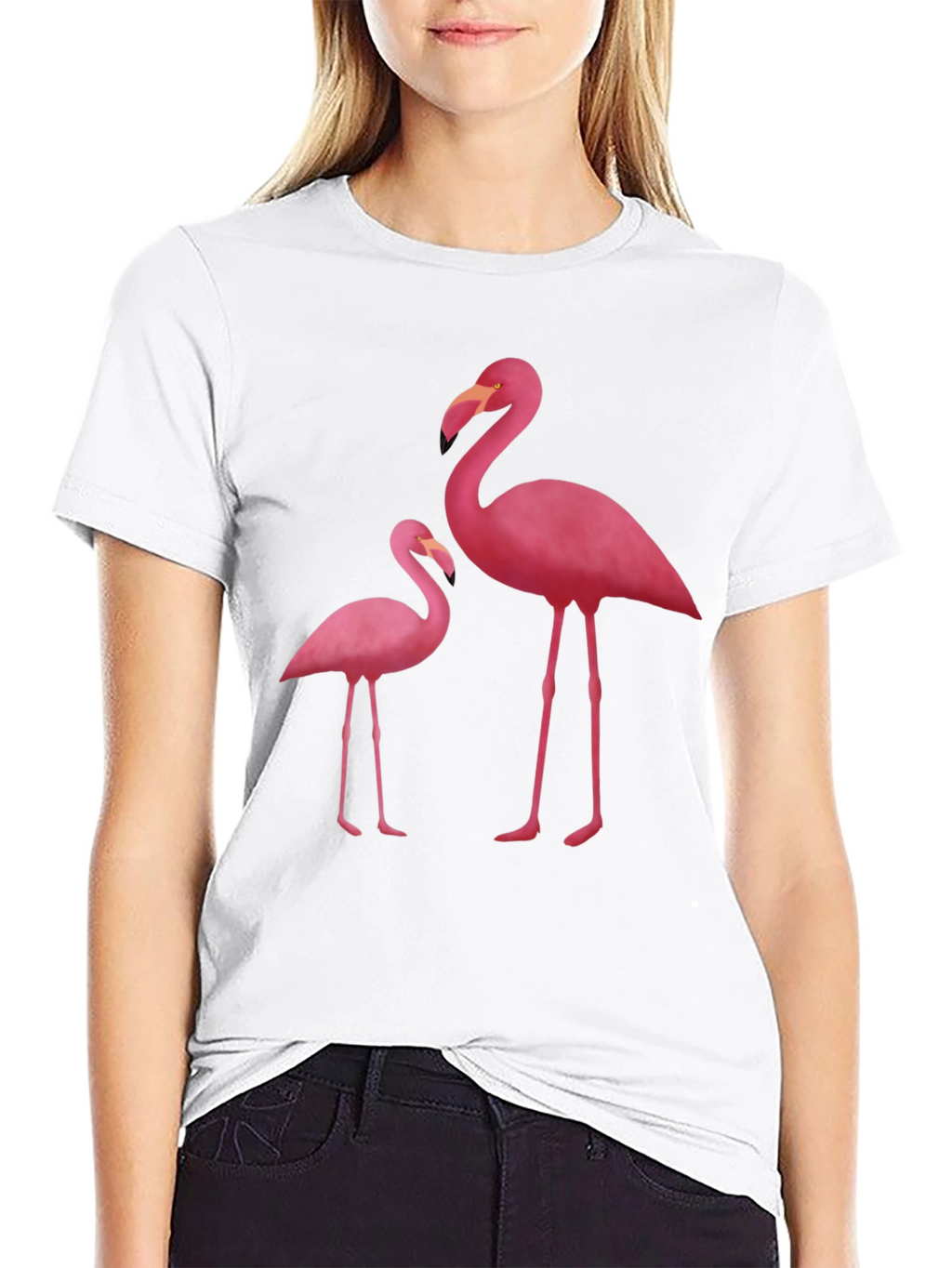 Flamingo Graphic Tee - Black Cotton Blend
