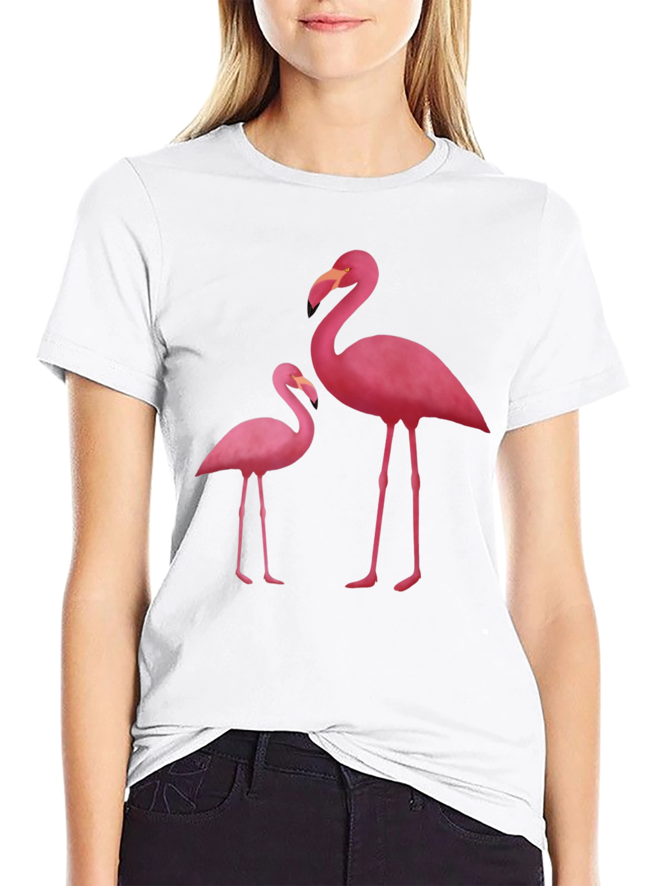 Flamingo Graphic Tee - Black Cotton Blend