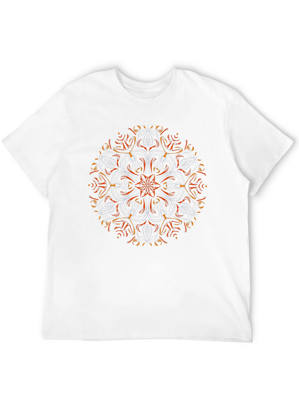 Abstract Mandala Graphic Tee - Black Cotton Blend