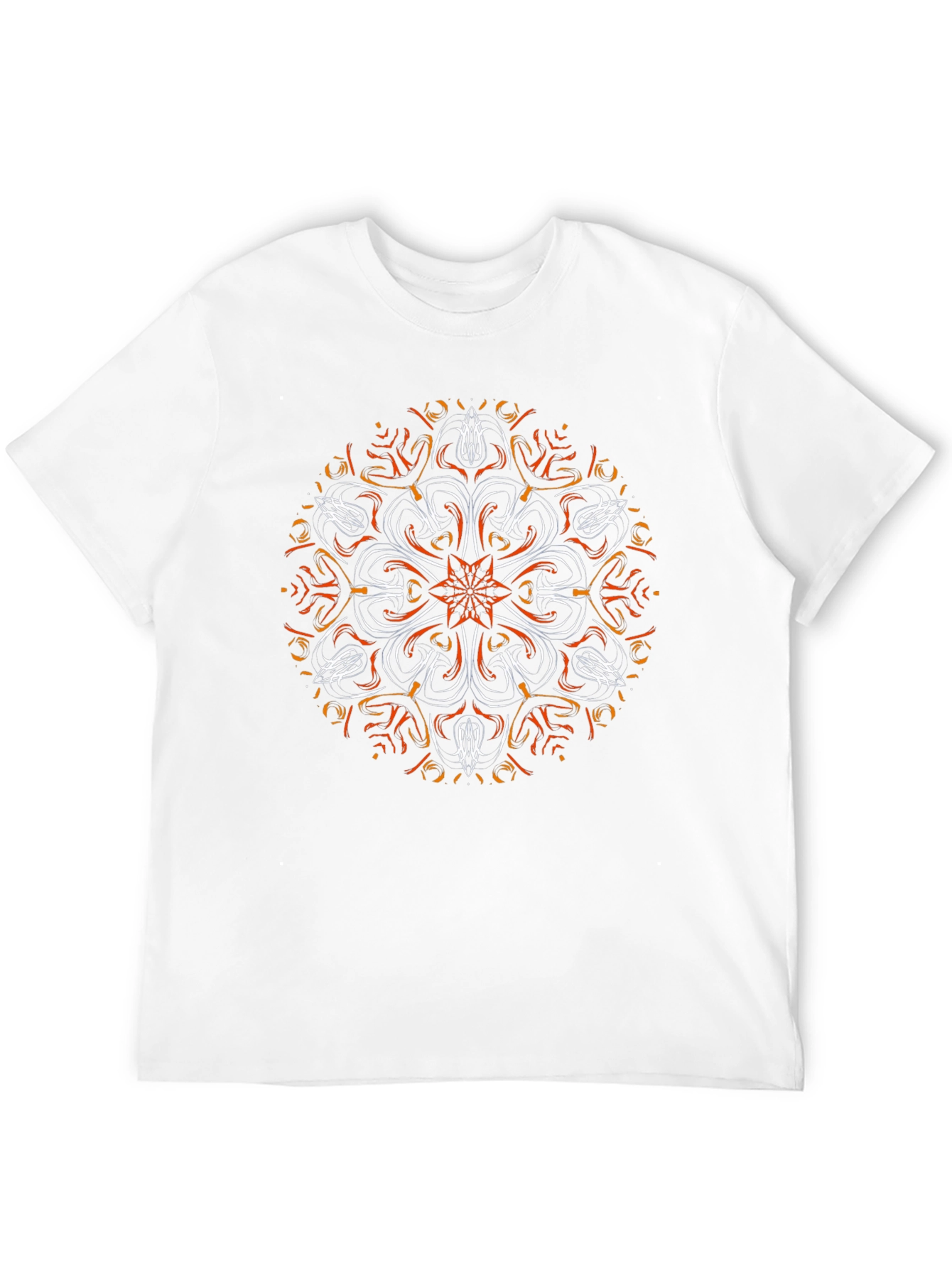 Abstract Mandala Graphic Tee - Black Cotton Blend