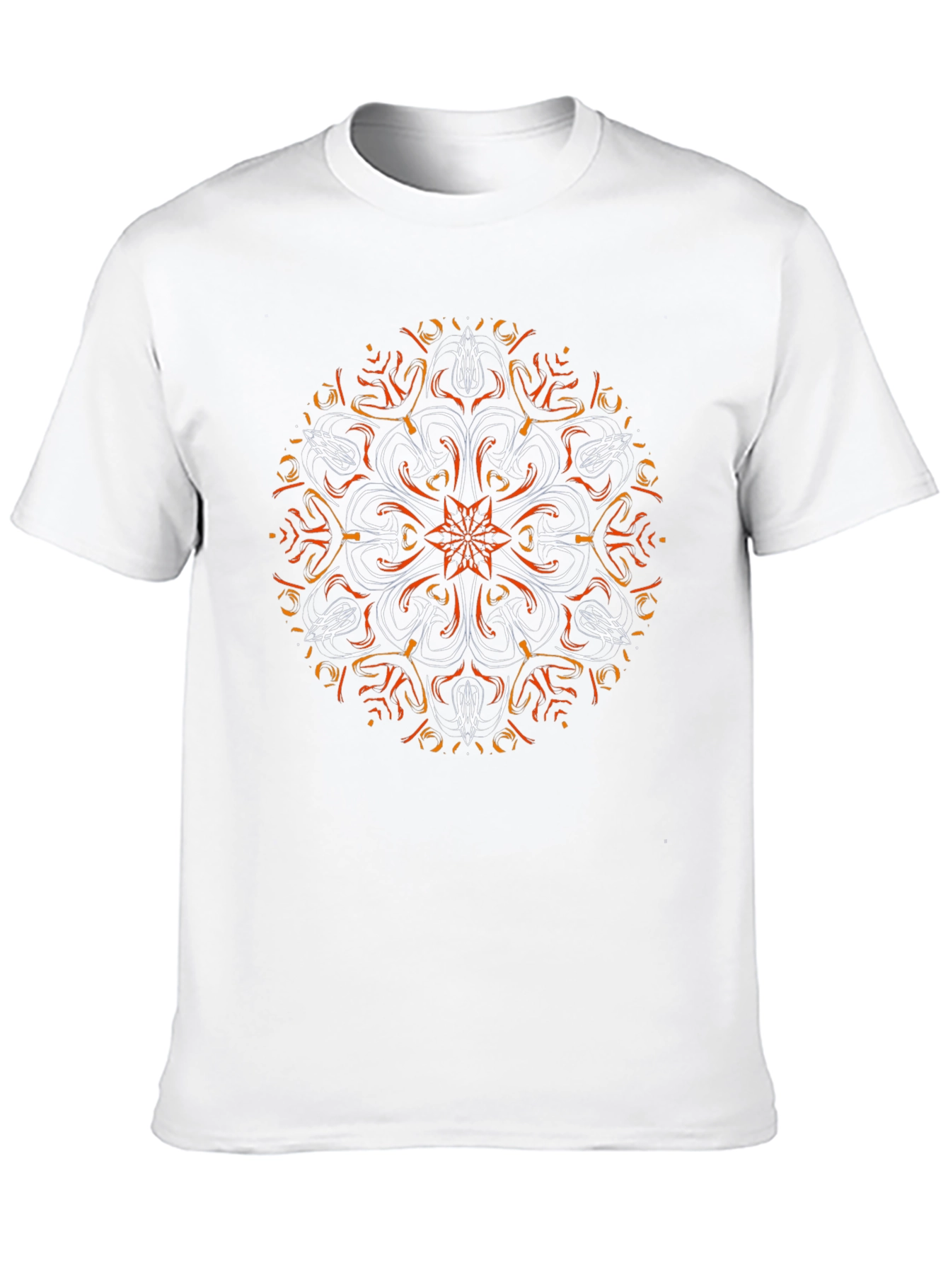 Abstract Mandala Graphic Tee - Black Cotton Blend