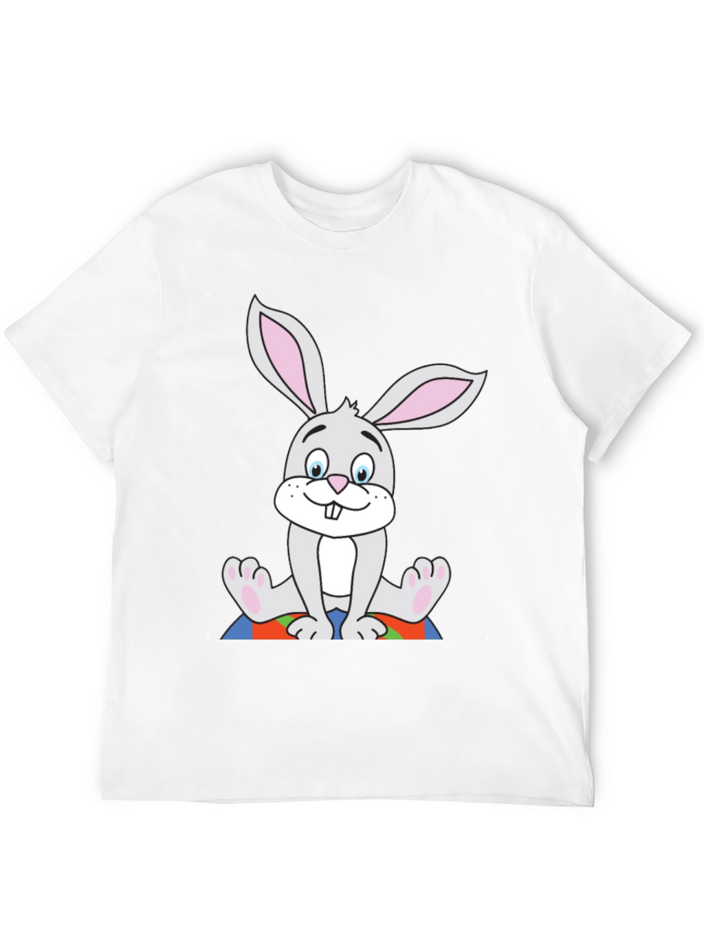 Cartoon Bunny Black T-Shirt