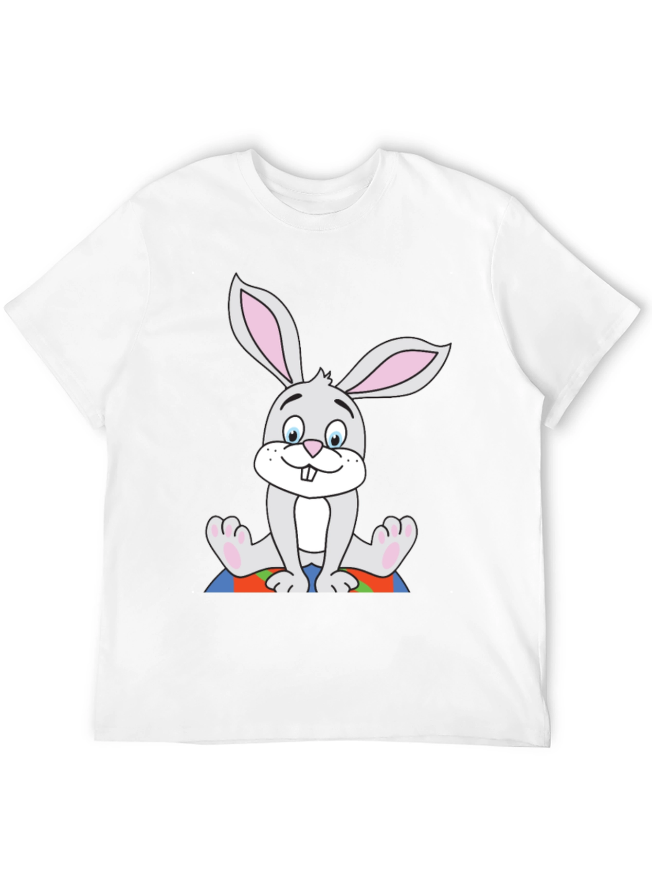 Cartoon Bunny Black T-Shirt
