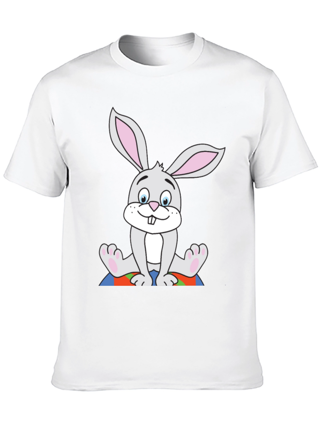 Cartoon Bunny Black T-Shirt
