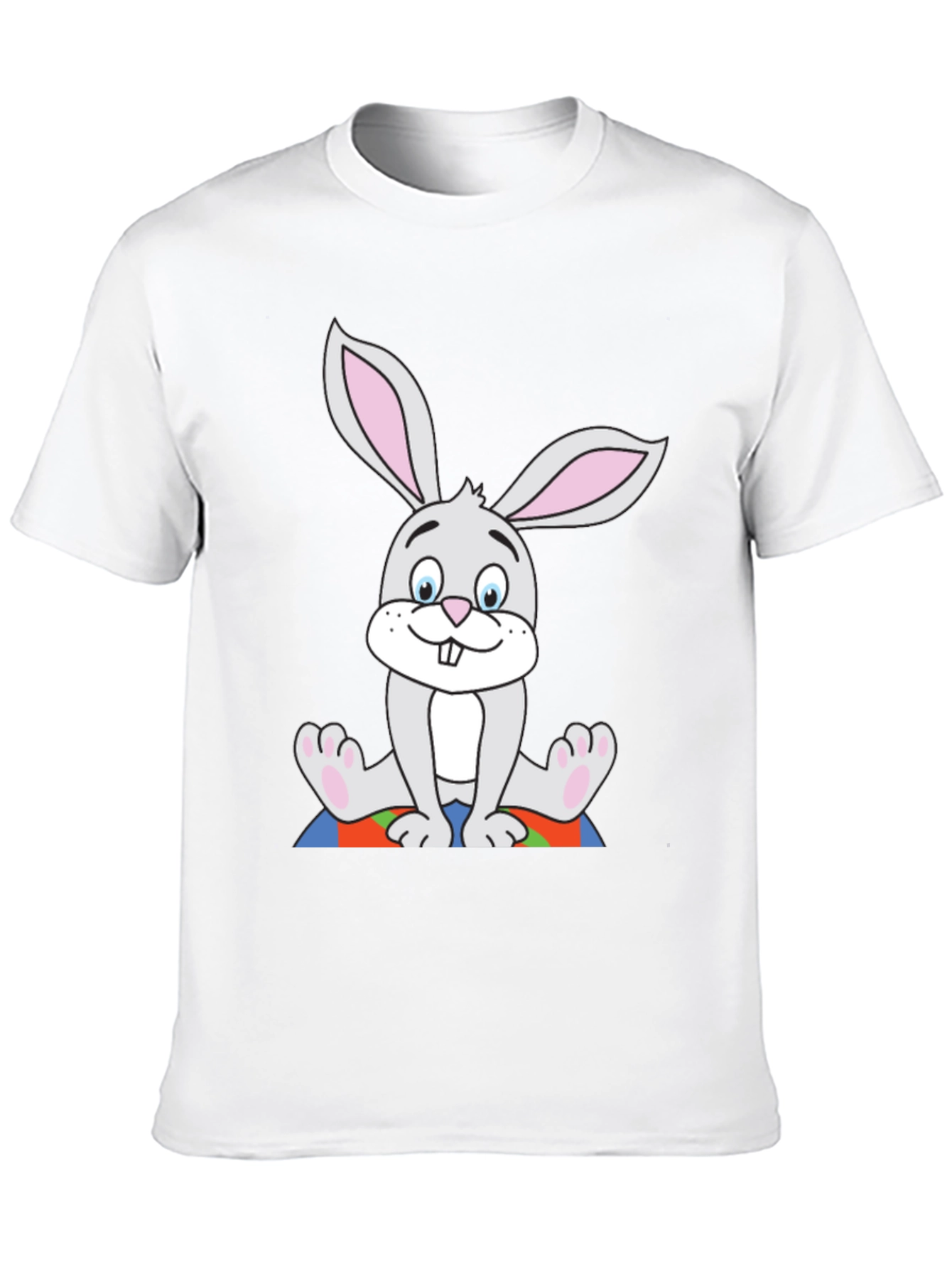 Cartoon Bunny Black T-Shirt