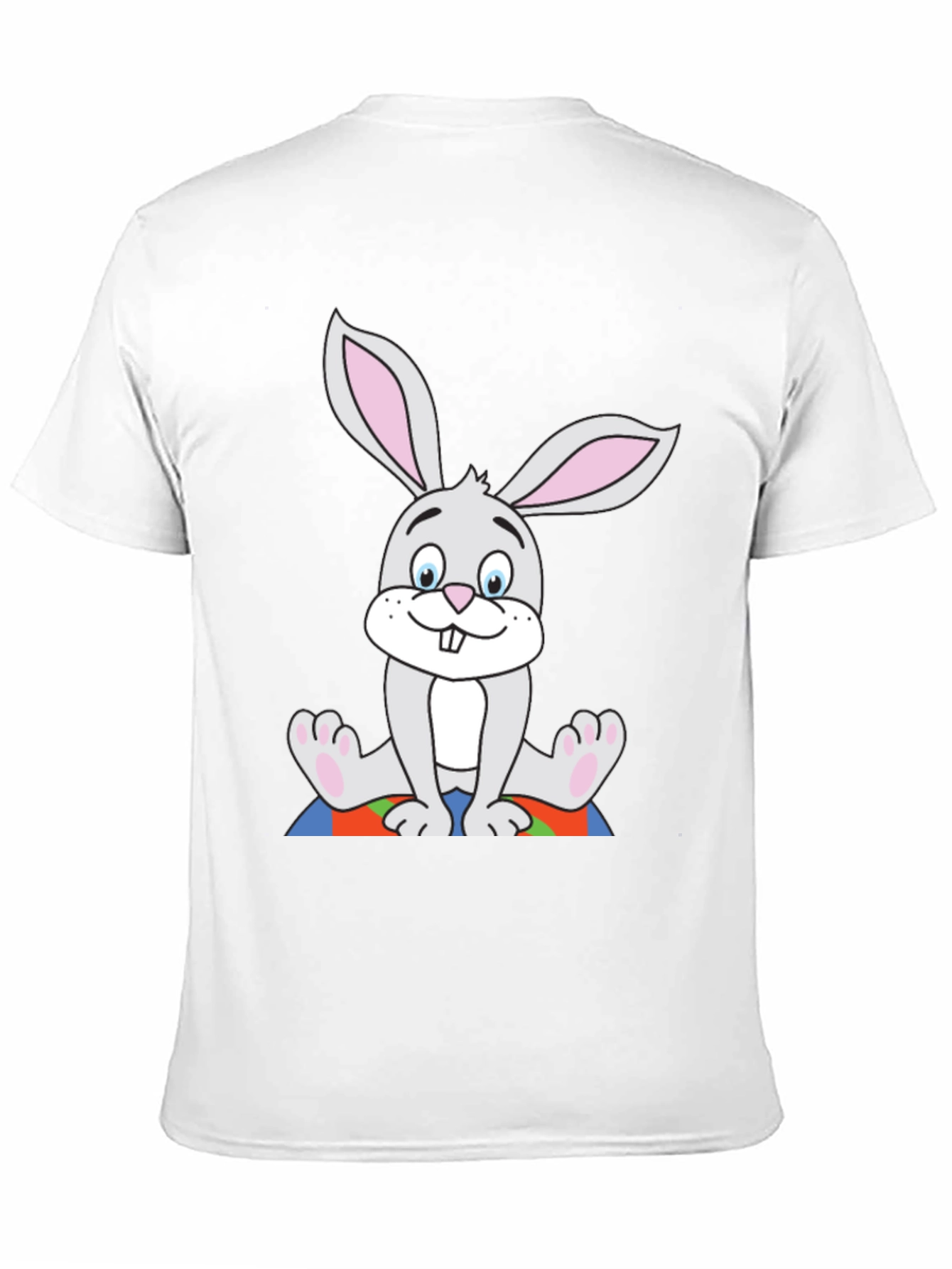Cartoon Bunny Black T-Shirt