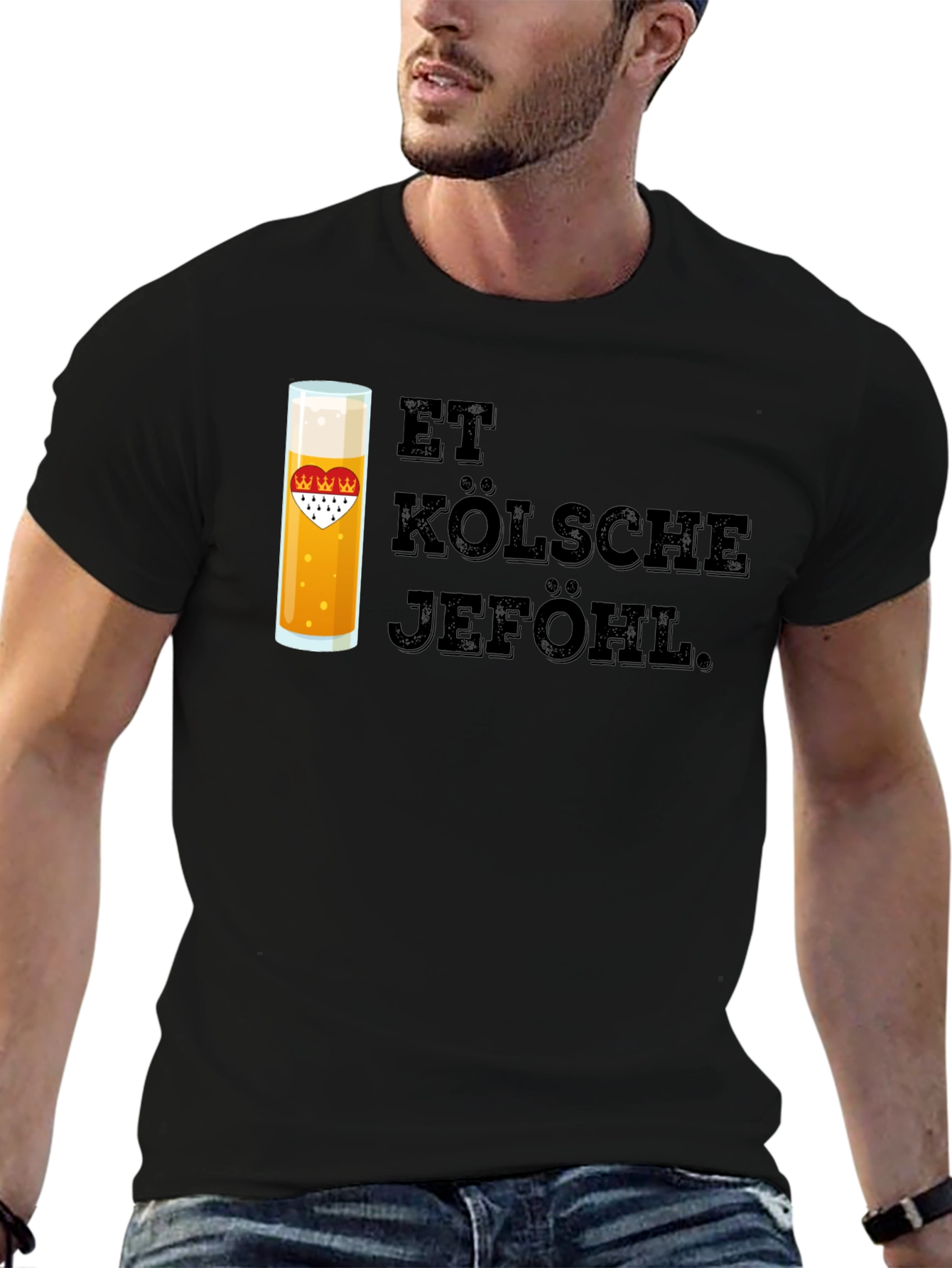 Et Kölsche Jeföhl Black Graphic T-Shirt