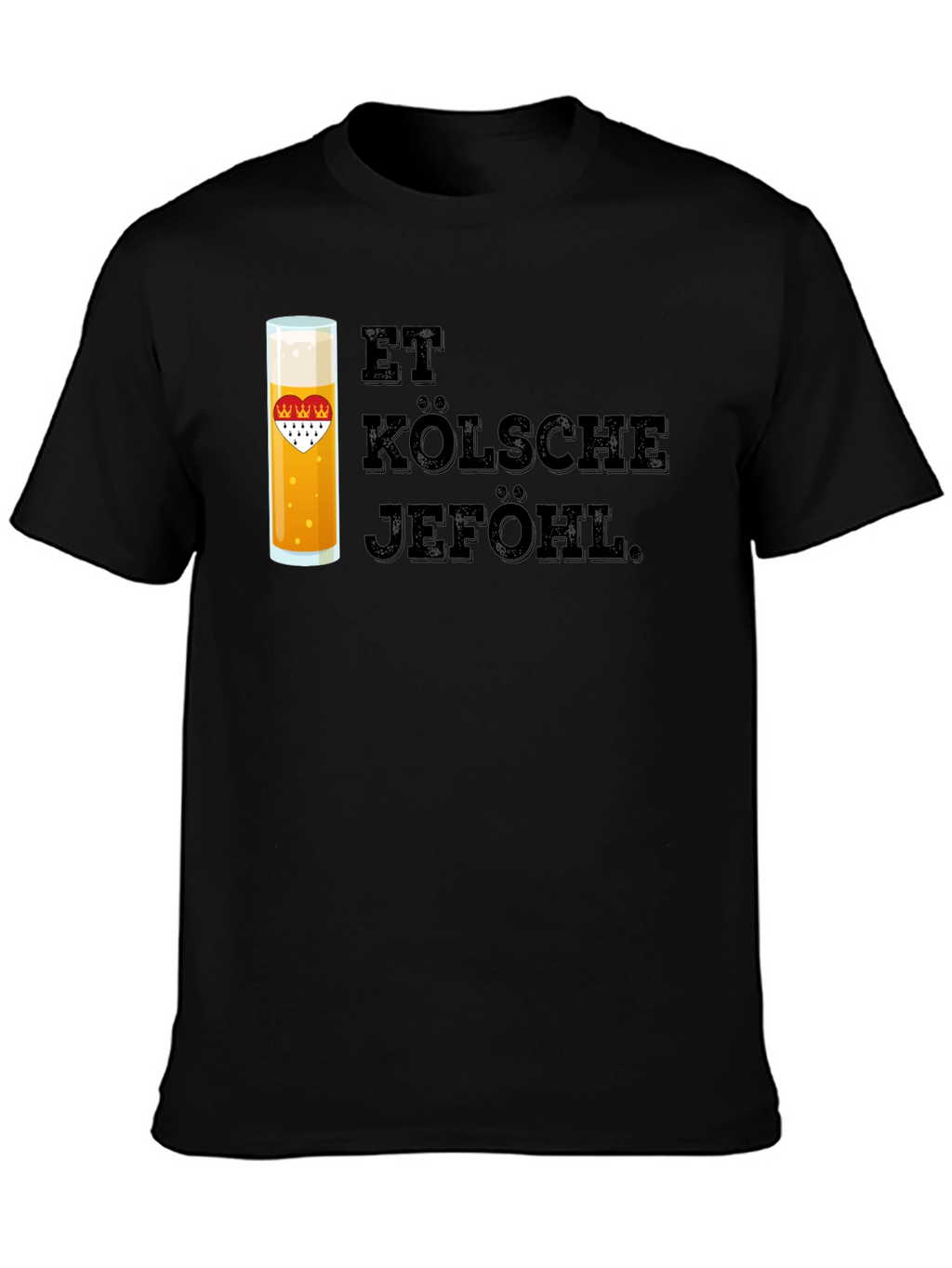Et Kölsche Jeföhl Black Graphic T-Shirt