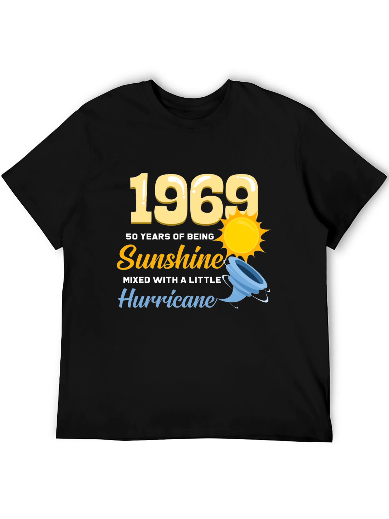 1969 50 Years of Sunshine Mens Black T-Shirt