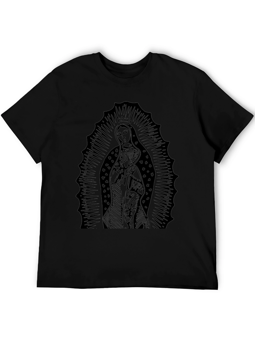 Virgin Mary Graphic Black T-Shirt