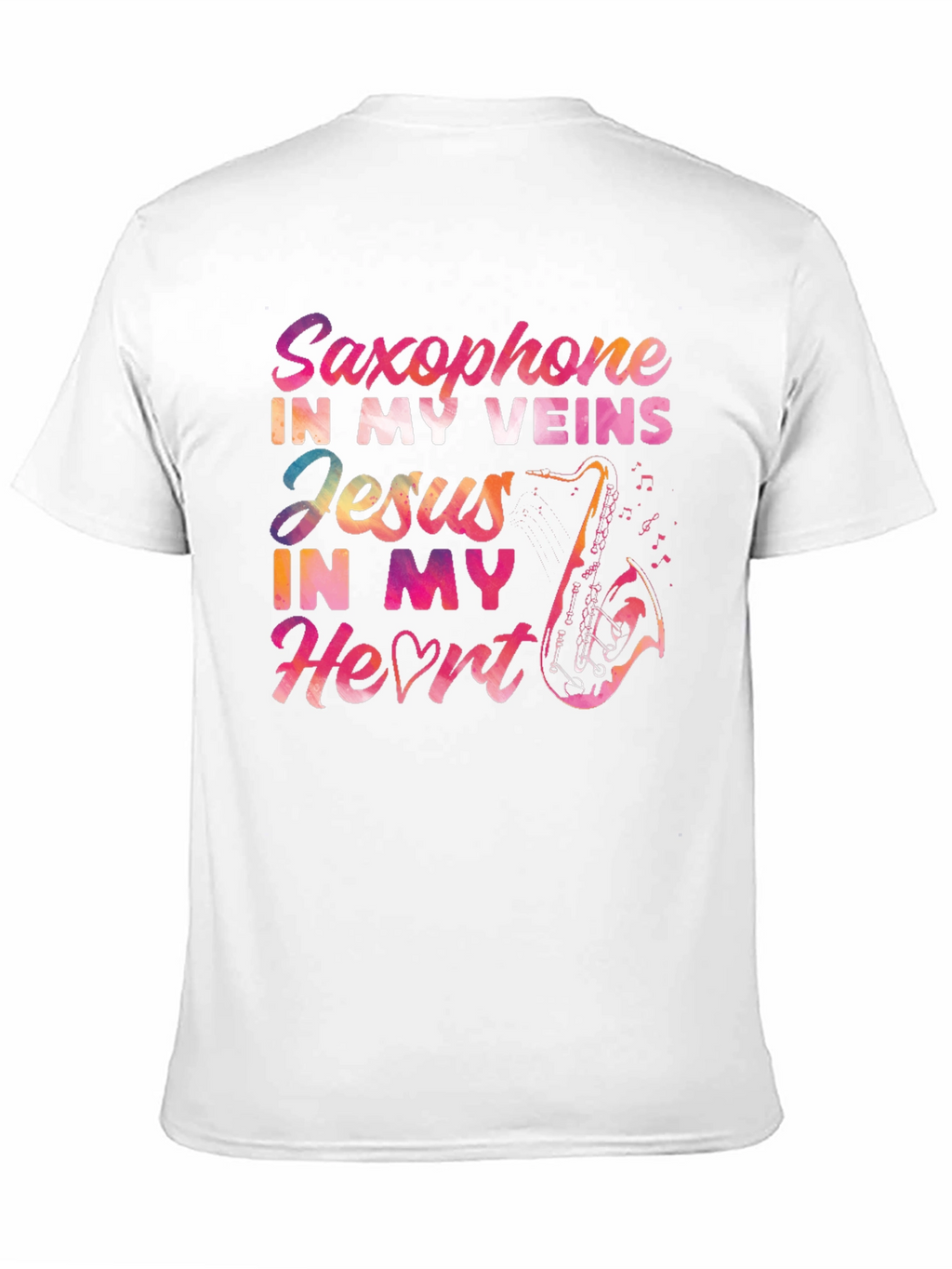 Saxophone Jesus Heart T-Shirt - Musical Faith Tee