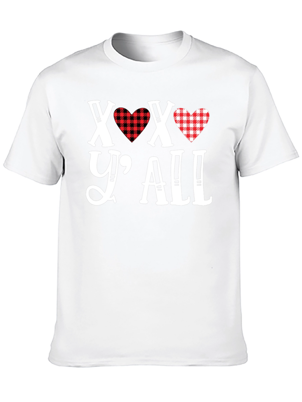 XOXO Yall Heart Plaid Graphic Tee