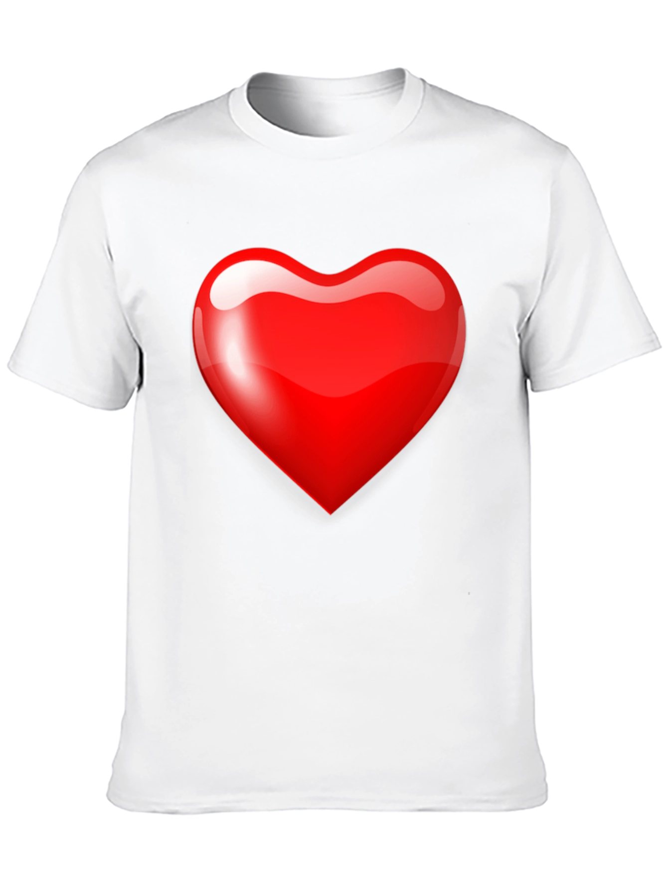 Mens Black T-Shirt with Bold Red Heart Graphic