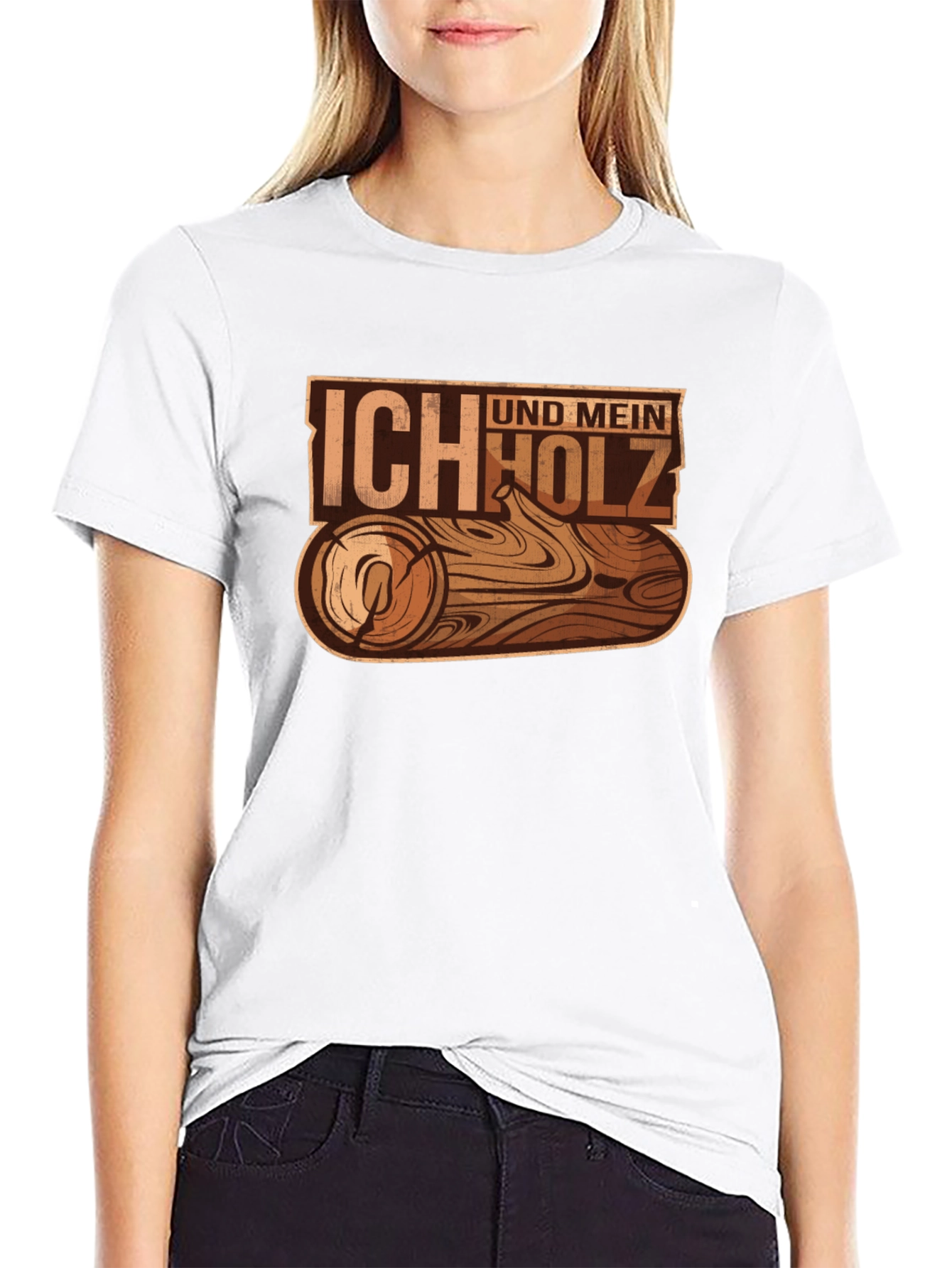 Ich Und Mein Holz T-Shirt - Wood Log Design
