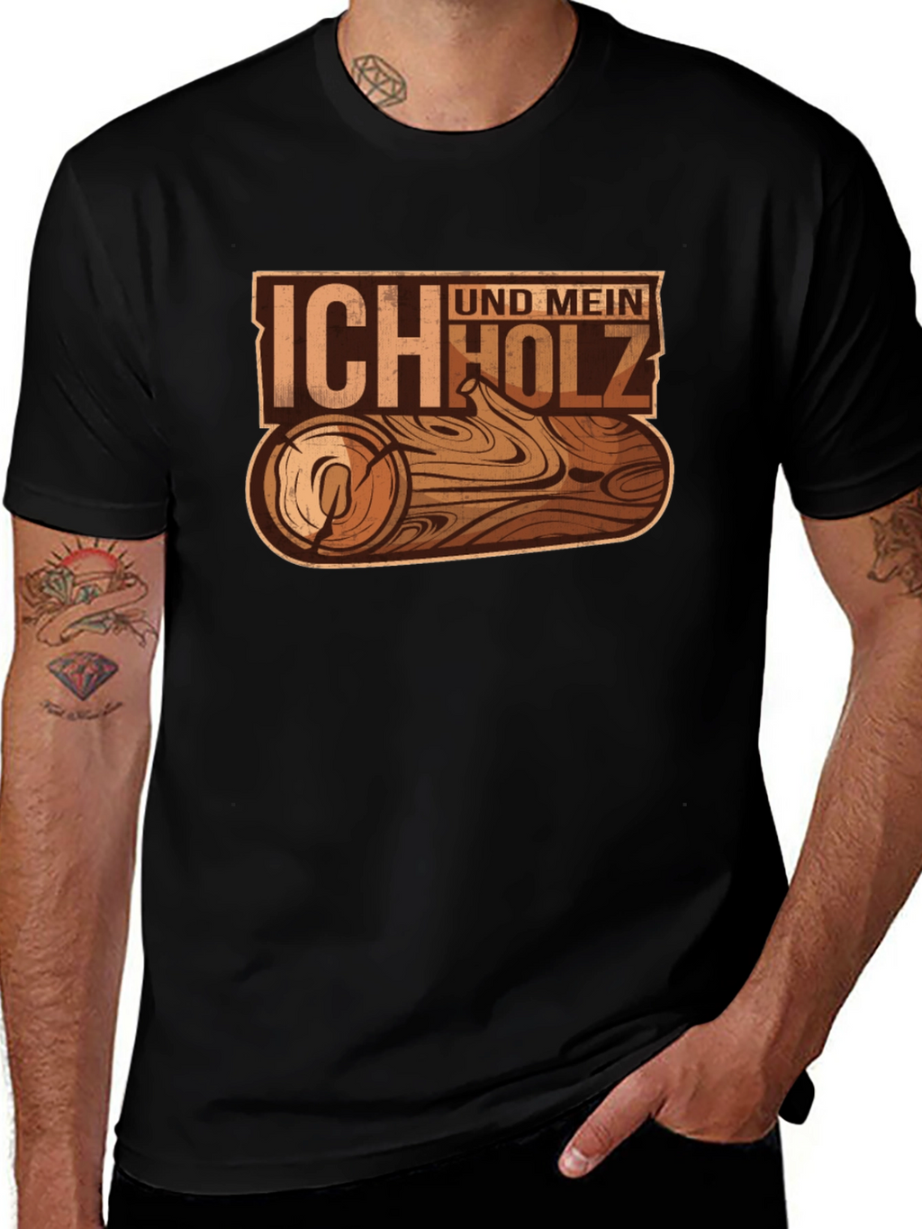 Ich Und Mein Holz T-Shirt - Wood Log Design