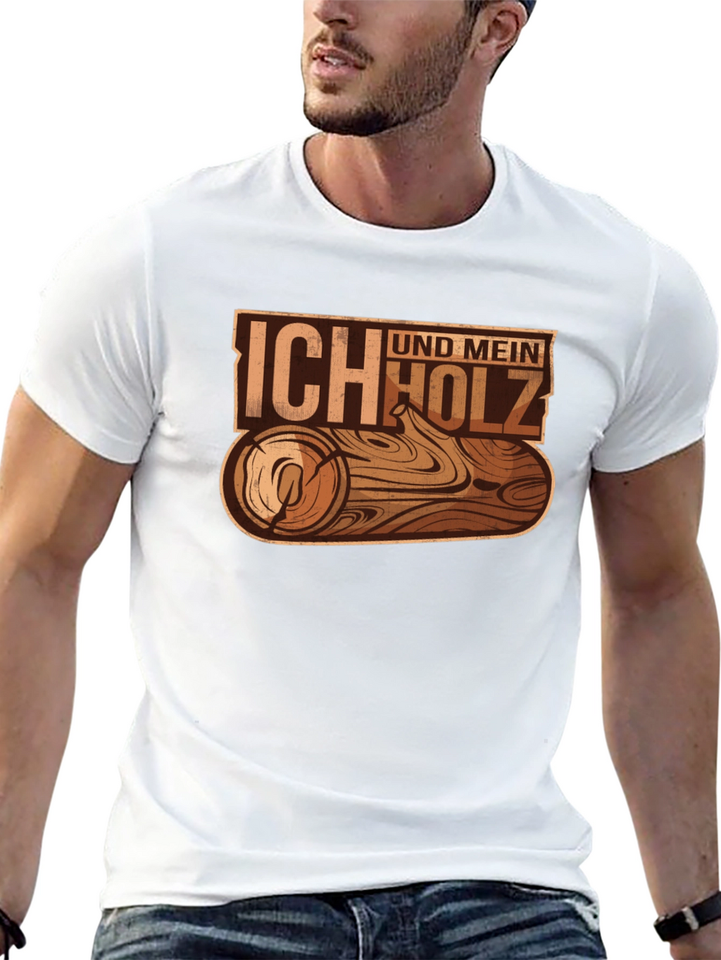 Ich Und Mein Holz T-Shirt - Wood Log Design