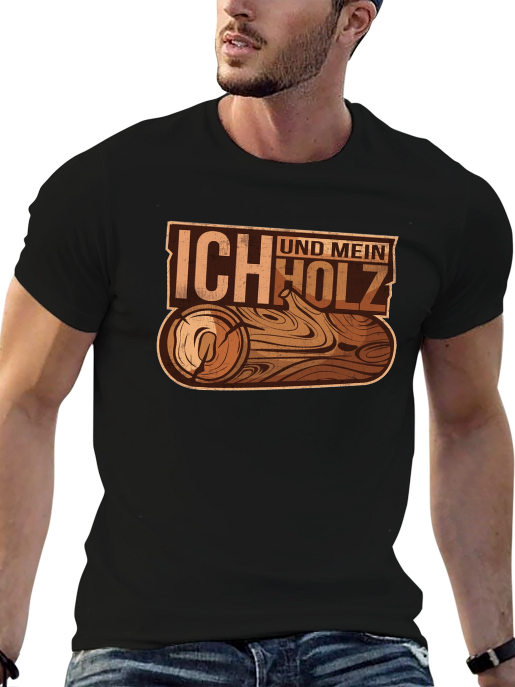 Ich Und Mein Holz T-Shirt - Wood Log Design