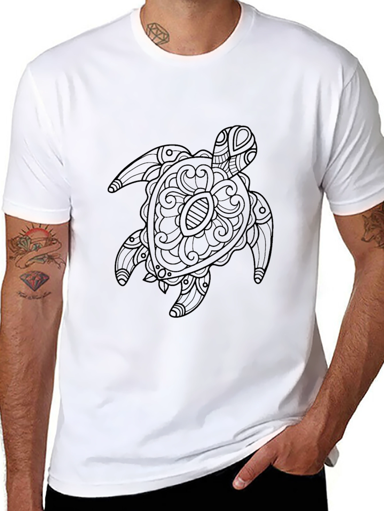 Turtle Graphic Black T-Shirt