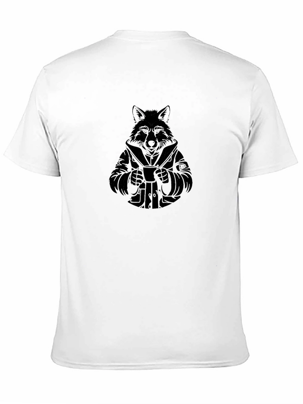 Stylish Black T-Shirt with Wolf Design