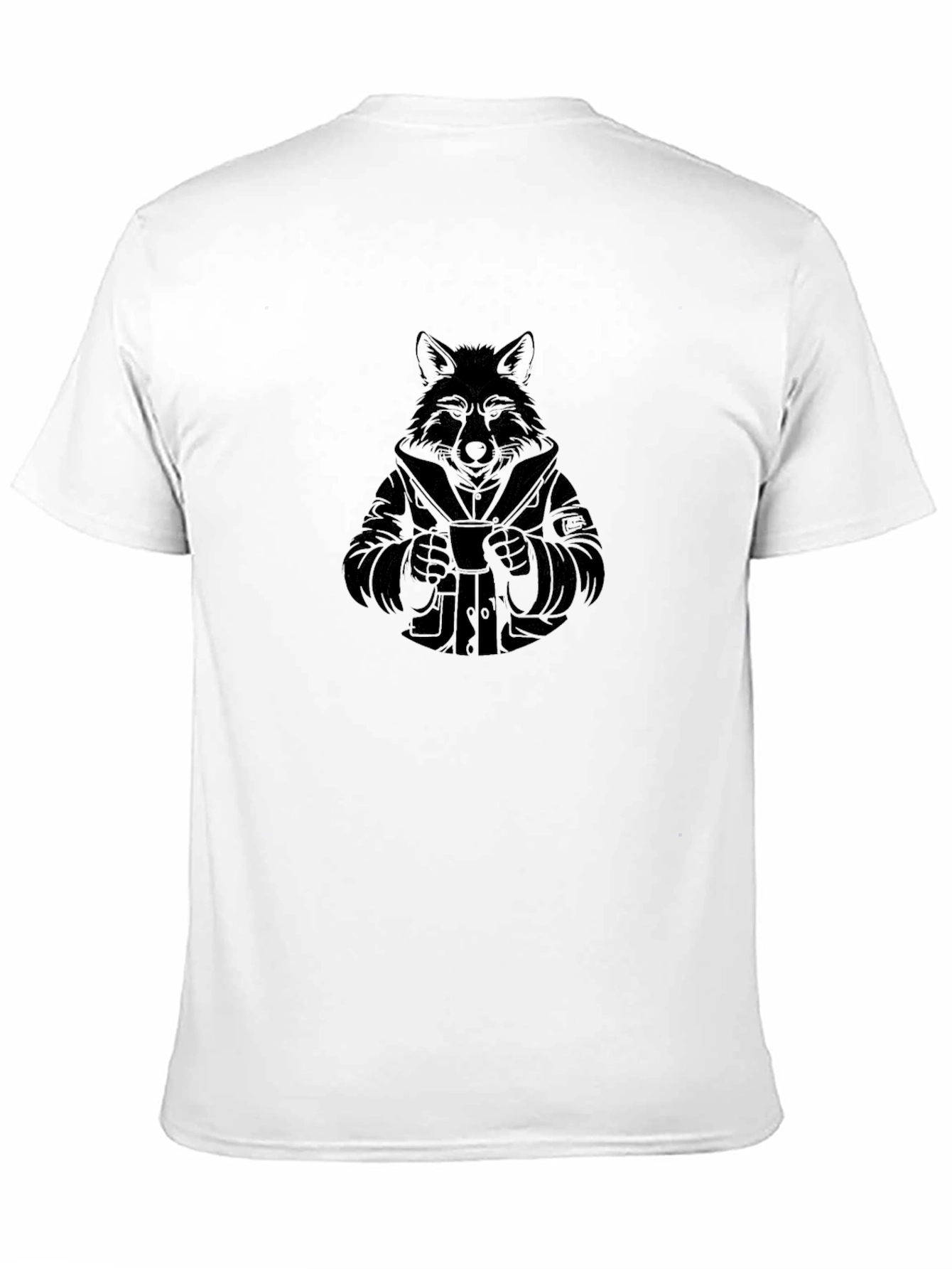 Stylish Black T-Shirt with Wolf Design