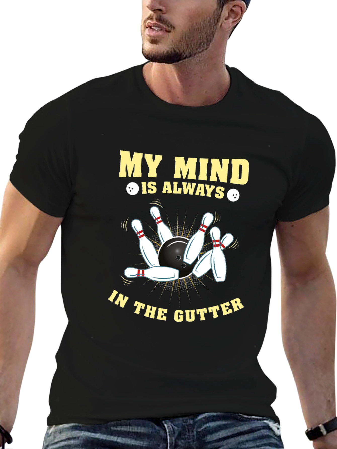 Bowling T-Shirt - My Mind Is Always In The Gutter
