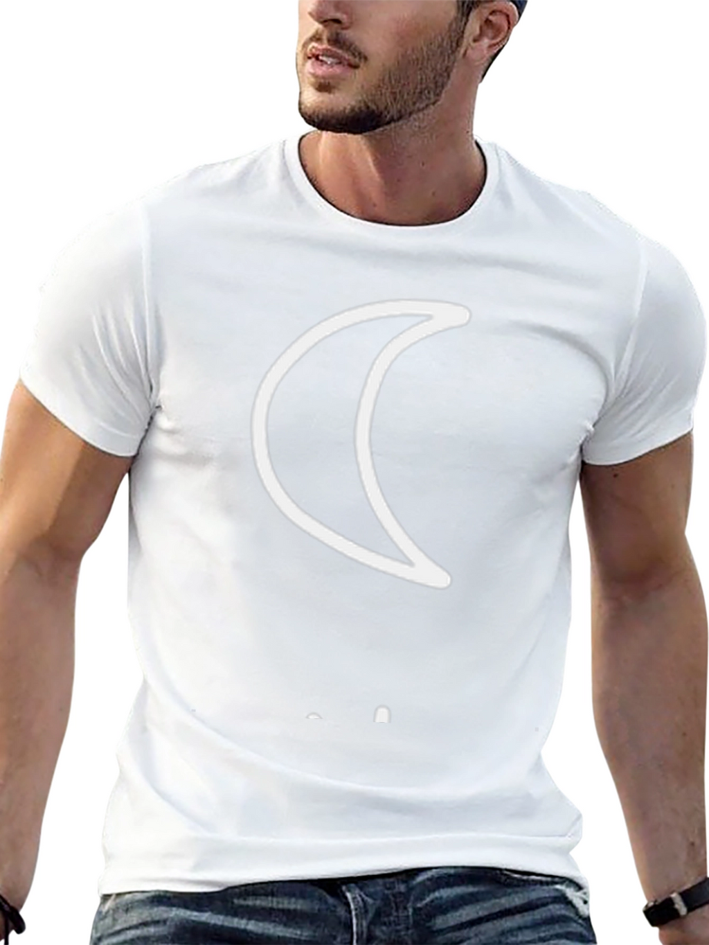 Crescent Moon Graphic Tee - Black Casual Shirt
