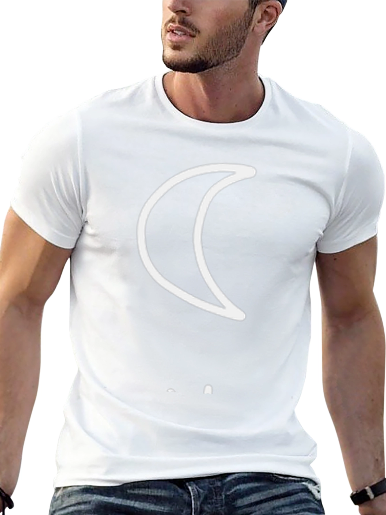 Crescent Moon Graphic Tee - Black Casual Shirt