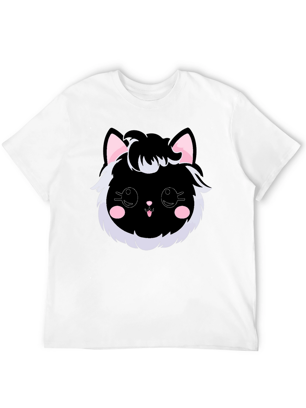 Cute Kawaii Black Cat Graphic Tee