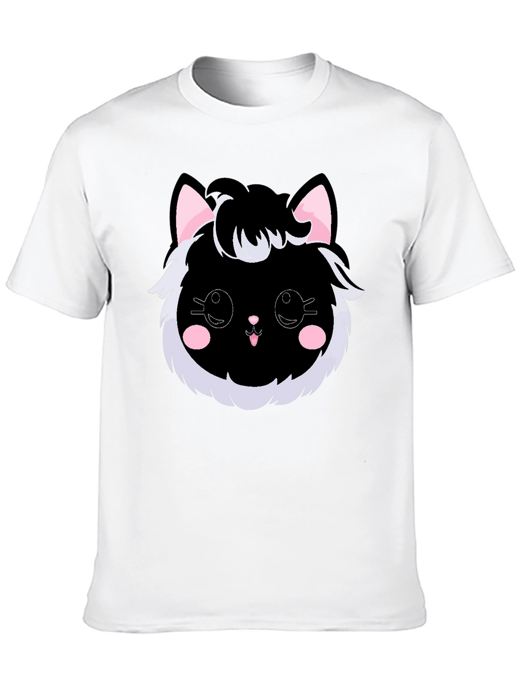 Cute Kawaii Black Cat Graphic Tee