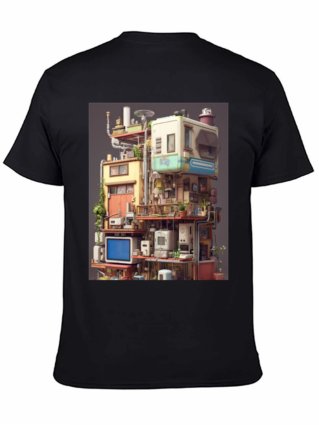 Retro Tech Building Graphic Tee