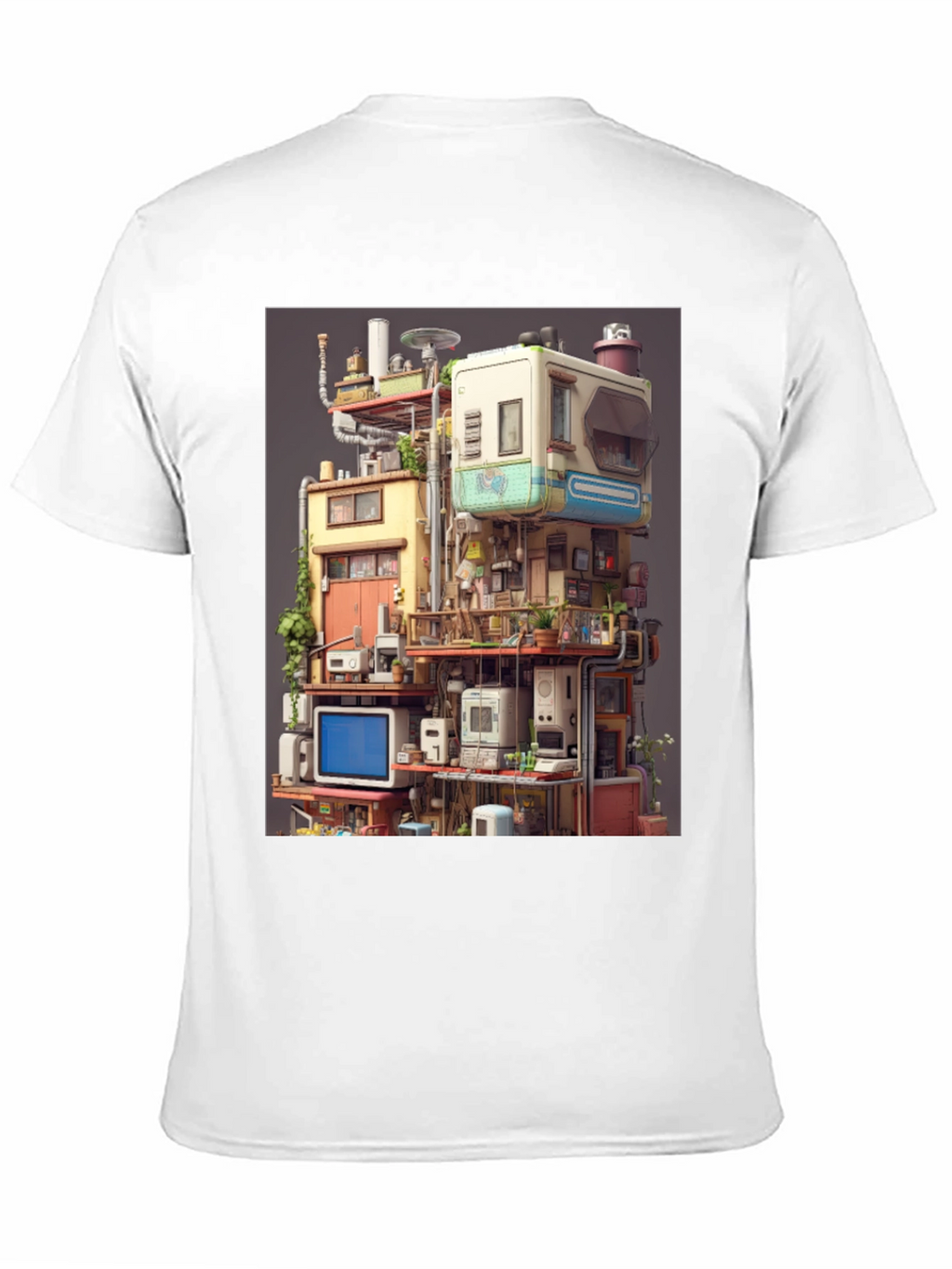Retro Tech Building Graphic Tee