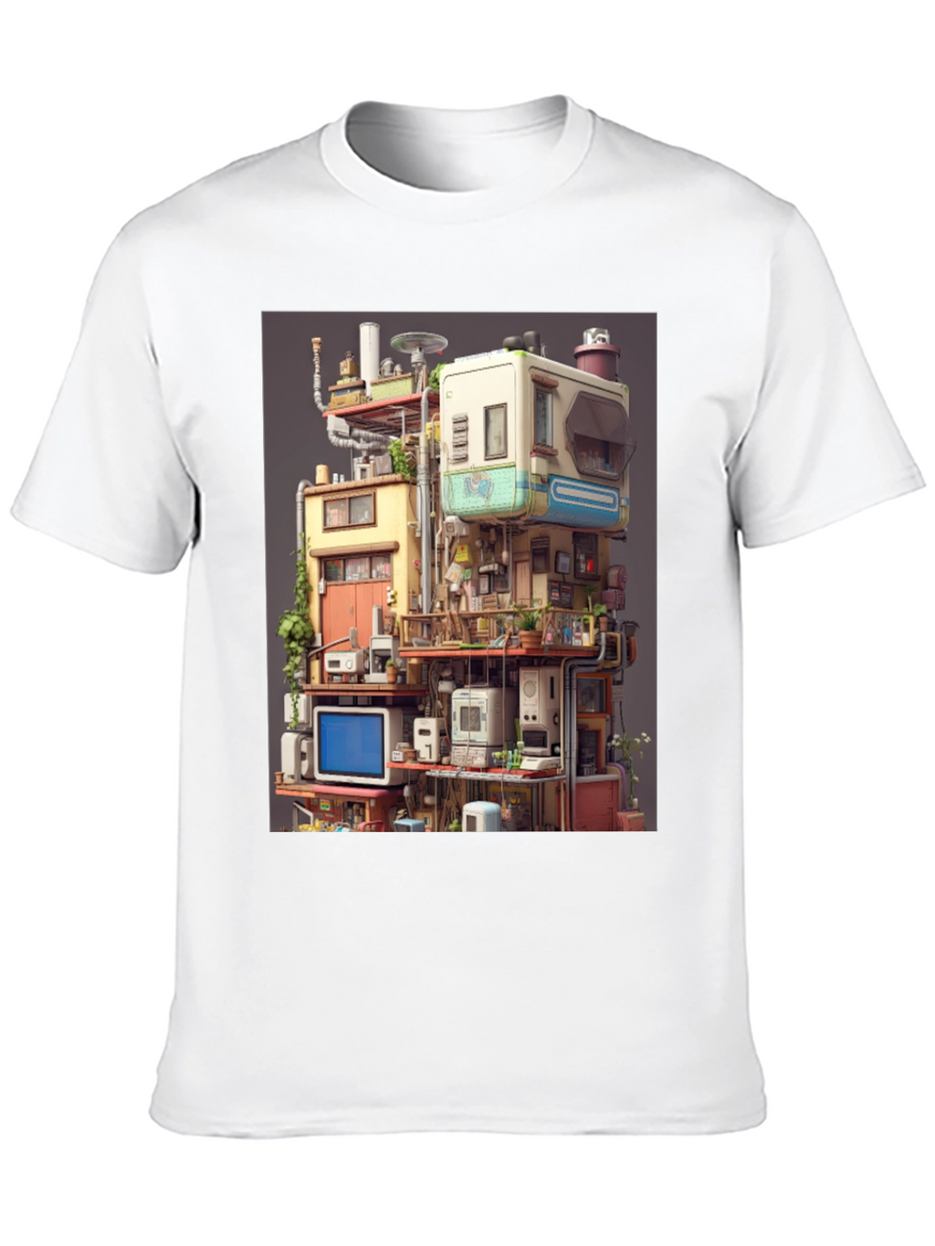 Retro Tech Building Graphic Tee