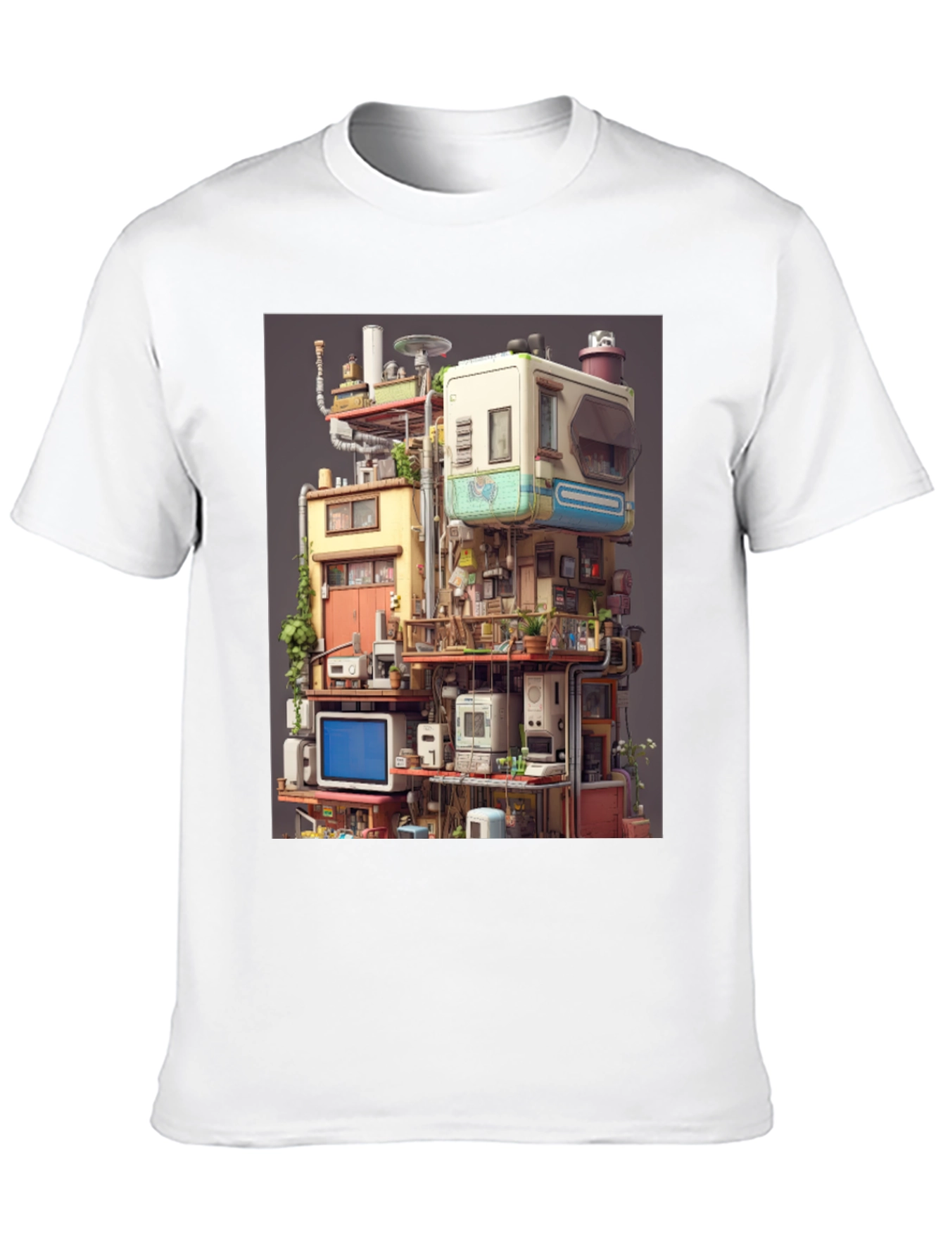 Retro Tech Building Graphic Tee