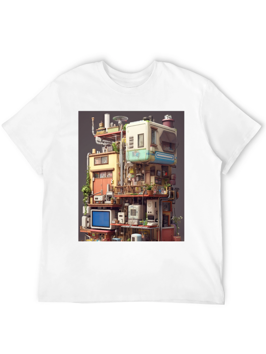 Retro Tech Building Graphic Tee