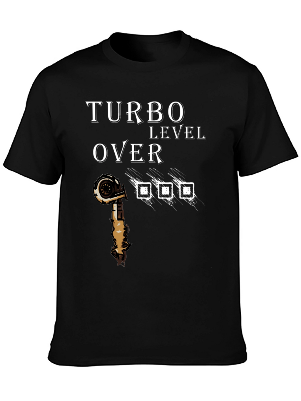 Turbo Level Over Black Graphic T-Shirt