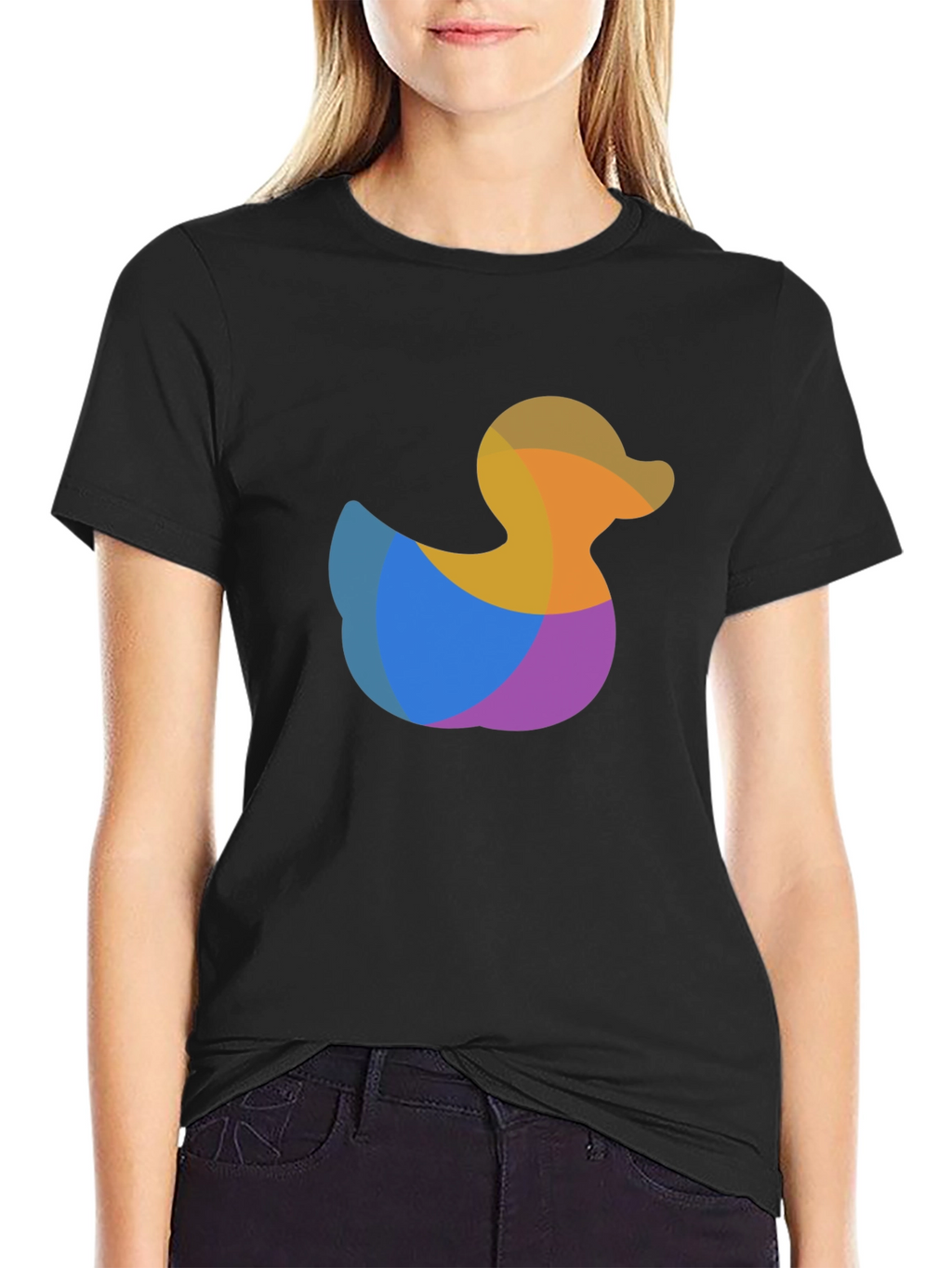 Duck Graphic Tee - Stylish Black Cotton T-Shirt